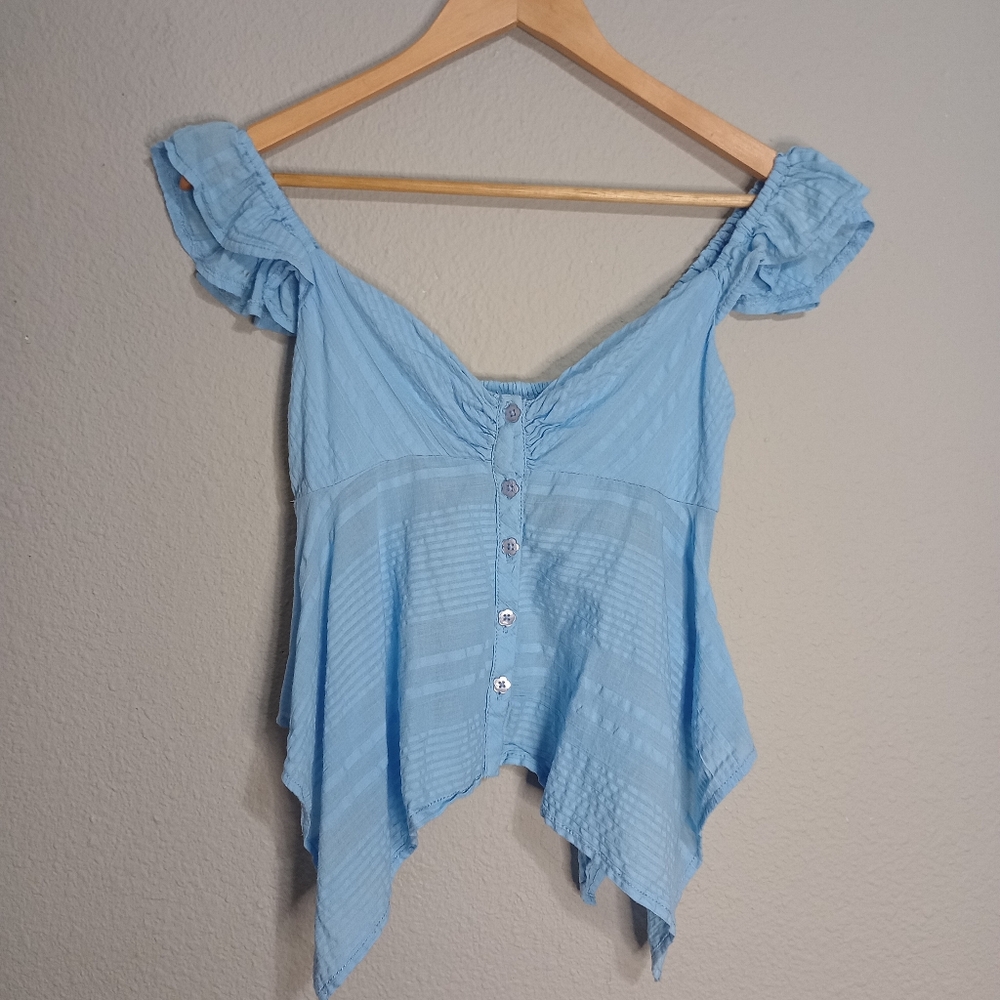 Urban Outfitters Ciara Textured Babydoll Top Fairy Whimsical